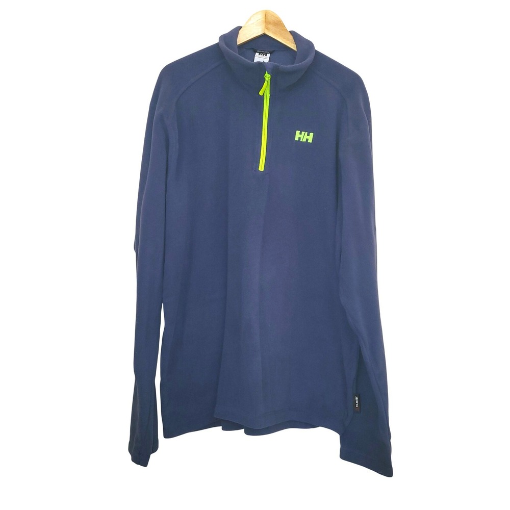 Helly Hansen Mount Blue Gray Polar Fleece 1/4 Zip Pullover Sweater Men's XXL - Picture 3 of 10